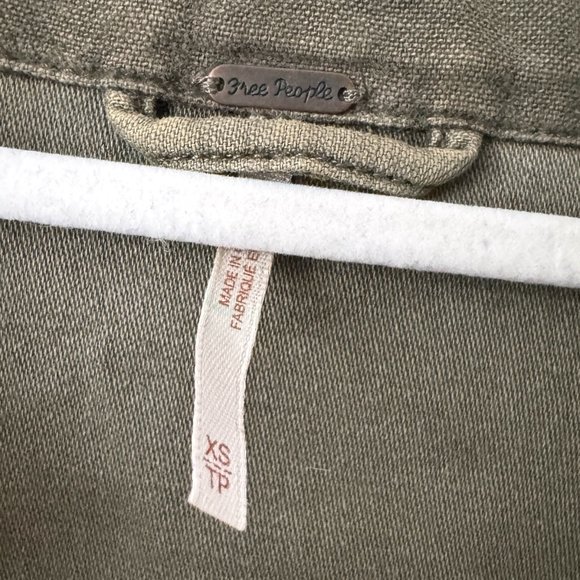Free People Green Slouchy Military Jacket size XS - Picture 6 of 15
